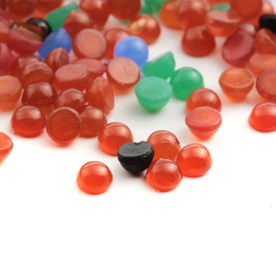 Lot (250) Czech vintage carnelian chalcedony chrysoprase opaline glass cabochons 5mm