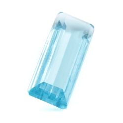 Large Czech vintage rectangle faceted aqua blue glass rhinestone 30x10mm