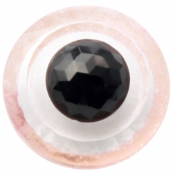 27mm antique Czech 2 part black beaded rosarian crystal hand faceted art glass button