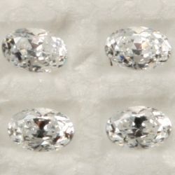 Lot (100) 6x4mm Austrian D.S vintage oval faceted cubic Zirconia diamond gemstones