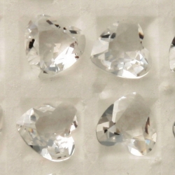 Lot (100) 6mm Austrian D.S vintage heart faceted Rock crystal diamond gemstones