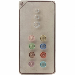 Czech vintage glass button Sample card (11) 1920's transparent faceted 4 leaf clover flower 