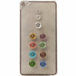 Czech vintage glass buttons Sample card (11) 1920s Deco transparent 4 leaf clover flower 