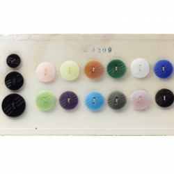 Czech vintage glass buttons Sample card (15) 1920s Deco etched opaque satin
