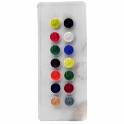 Czech vintage glass buttons Sample card (14) 18mm multicolor geometric buttons