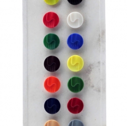 Czech vintage glass buttons Sample card (14) 18mm multicolor geometric buttons
