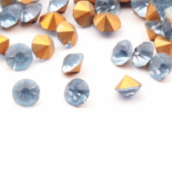 Lot (500) ss22 Czech vintage foiled pale gray blue glass rhinestones 