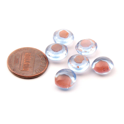 Lot (6) C19th Czech antique blue glass cabochon drops