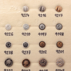 Vintage Czech glass button Original sample card 19 lustre flower buttons