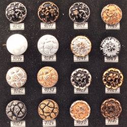 Czech glass button sample card 20 vintage hand molded glass buttons