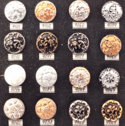 Czech glass button sample card 20 vintage hand molded glass buttons