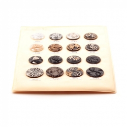 Czech glass button sample card 16 Art Deco style vintage hand molded buttons