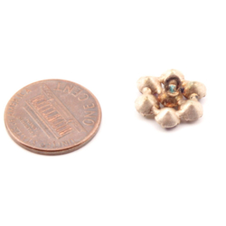 Antique Victorian amethyst crystal glass rhinestone metal flower button