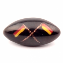 20mm Antique Czech German Weimar republic flag lampwork oval glass button