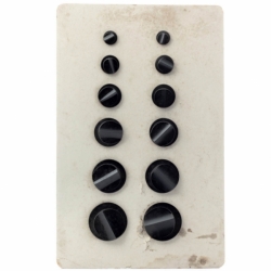 Sample card (12) Czech Art Deco 1920's Vintage gradual black geometric pinched glass buttons