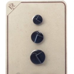 Czech vintage glass buttons Sample card (9) 1920's silver metallic geometric swirl