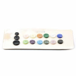 Czech vintage glass buttons Sample card (15) 1920s Deco etched opaque satin