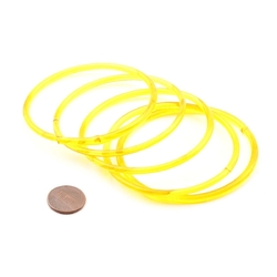 Lot (6) 72 mm antique Czech Bohemian handmade golden yellow Art glass bangles hoops earring elements