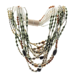 Hank (12) Art Deco vintage Czech mercury glass bead necklaces