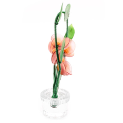 Vintage Czech lampwork Art Glass pink opaline flower bouquet arch crystal pot decoration ornament