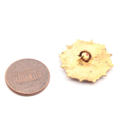 Antique Victorian Emaux Peints enamel metal nobility gold metal picture button