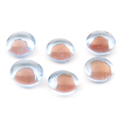 Lot (6) C19th Czech Bohemian antique blue glass cabochon drops 