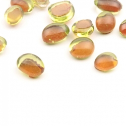 Lot (26) C19th Czech Bohemian antique topaz glass cabochon drops 