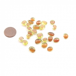 Lot (26) C19th Czech Bohemian antique topaz glass cabochon drops 