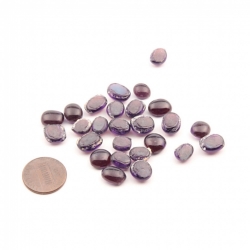 Lot (27) C19th Czech Bohemian antique purple amethyst glass cabochon drops 