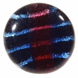 14mm Victorian antique Czech foil striped red bicolor glass rosette shank button