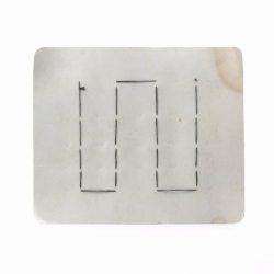 Czech vintage glass buttons Sample card (20) 1920's geometric metallic black 