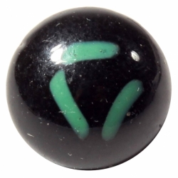14mm antique Victorian Czech green striped black rosette shank art glass button