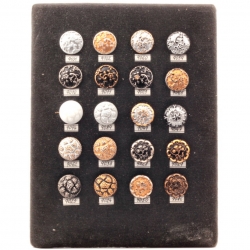 Czech glass button sample card 20 vintage hand molded glass buttons