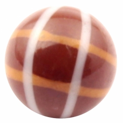 12mm Victorian antique Czech mustard white striped brown lampwork ball glass glass button