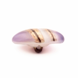 16mm Antique Czech gold aventurine striped satin pink lampwork glass button