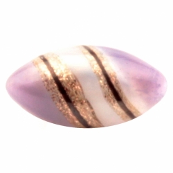 16mm Antique Czech gold aventurine striped satin pink lampwork glass button