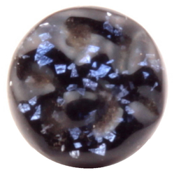 Antique Victorian Czech foil marble lampwork black and blue bicolor glass button 13mm