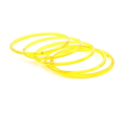 Lot (6) 72 mm antique Czech Bohemian handmade golden yellow Art glass bangles hoops earring elements
