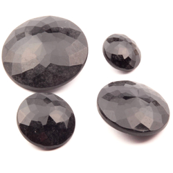 Czech glass buttons Collection (4) Art Deco vintage geometric faceted black