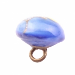 9mm Antique Victorian Czech pink yellow satin floral aventurine gold blue dimi glass button