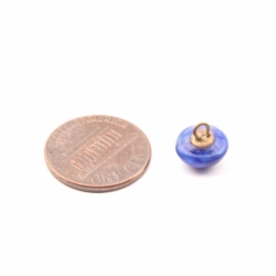 9mm Antique Victorian Czech pink yellow satin floral aventurine gold blue dimi glass button