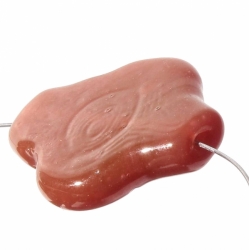 34mm vintage Czech hand lampwork carnelian red flat amphora art glass bead 