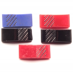 Vintage Czech glass buttons Collection (5) 25mm Art Deco geometric rectangle