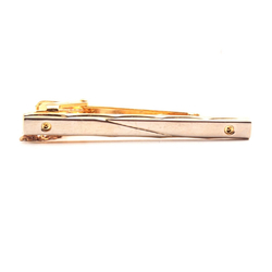 Vintage 24KGF gold and chrome bi metal tie bar clasp clip