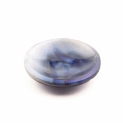 31mm antique Art Nouveau Czech blue metallic and satin bicolor foil fleck concave glass button