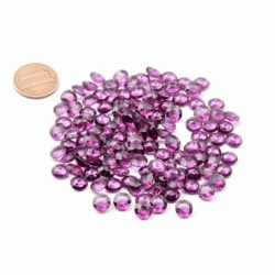 Lot (125) 7mm Czech vintage round faceted amethyst glass rhinestones