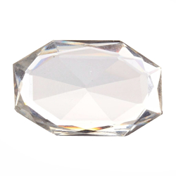 35mm large Czech Deco vintage octagon faceted crystal clear glass rhinestone