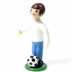 Vintage Czech lampwork art glass standing footballer figurine ornament gift