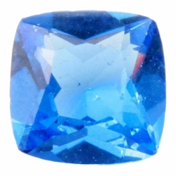 22mm large Czech Deco vintage square faceted sapphire blue glass rhinestone
