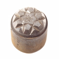 27mm geometric 1920's Antique vintage impression die mold Czech glass button cabochon bead steel punch hub